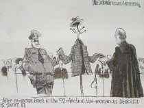 After trouncing Bush in the '92 election, the anonymous Democrat is sworn in.